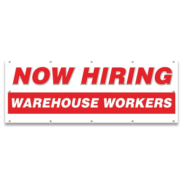 Now Hiring Warehouse Workers Banner Apply Inside Accepting Application Single Sided